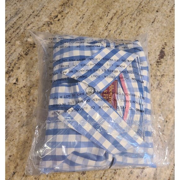 Vintage Abercrombie & Fitch Mens S Plaid Button Up Collar Cotton Pink Moose - Picture 12 of 12